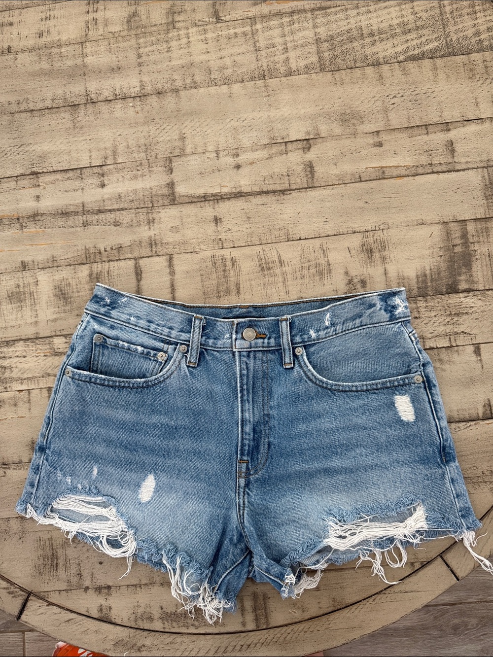 Lucky Brand Light Blue Frayed Denim Shorts